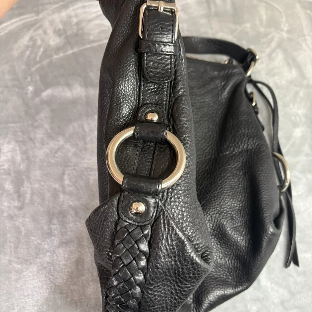 Banana Republic Braided Horse bit Black Leather Hobo bag Heritage Riding Caryall